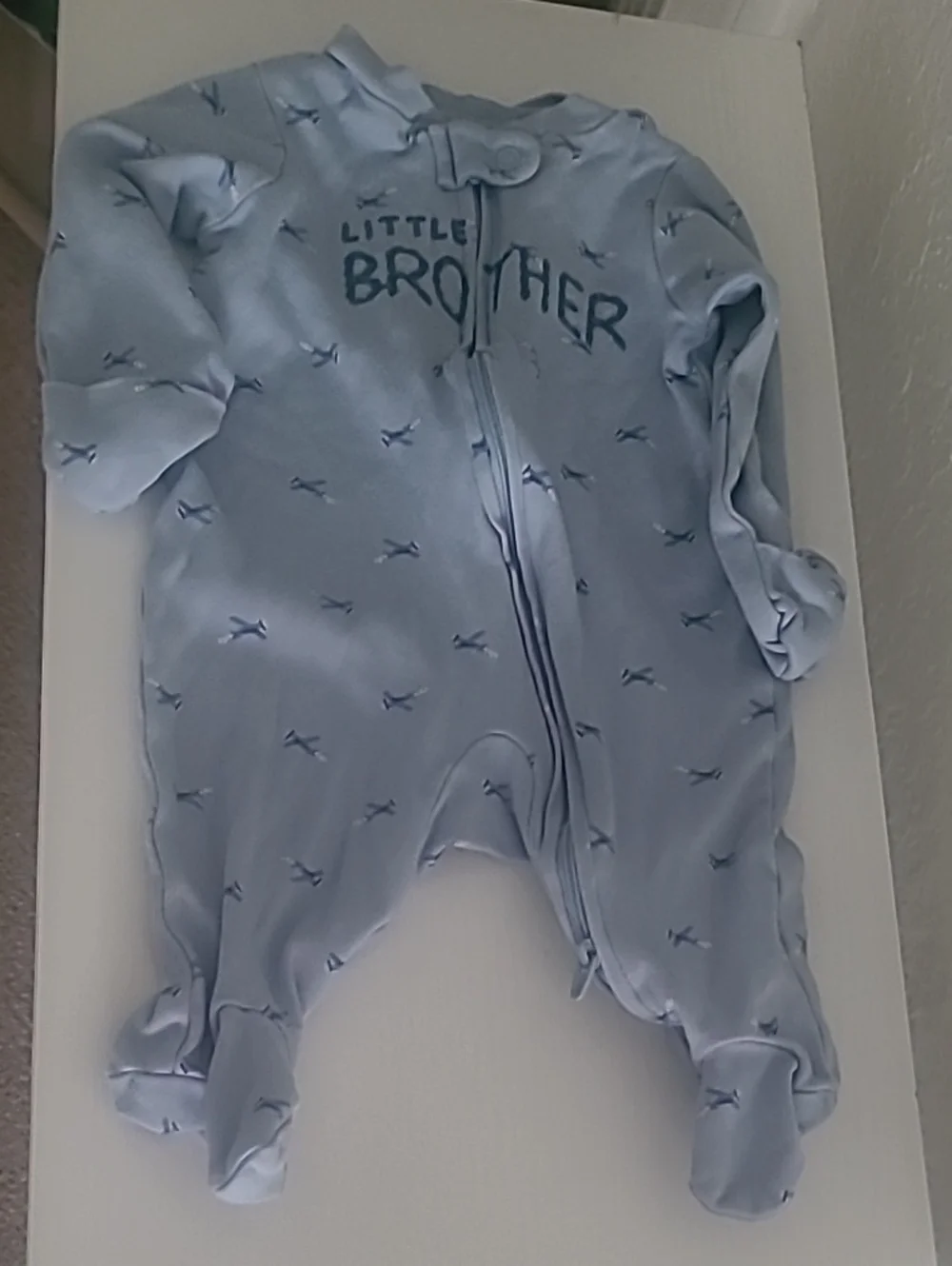 Carter's Light Blue 'Little Brother' Footed One-Piece